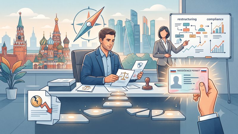 Иллюстрация на тему списания долгов для самозанятых мигрантов в современном деловом стиле